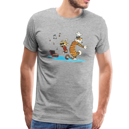 Calvin and Hobbes Dancing with Record Player T-Shirt